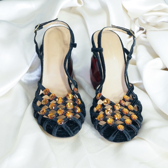 Dries Van Noten lucite velvet heels size 8 IT 38 - Picture 3 of 11